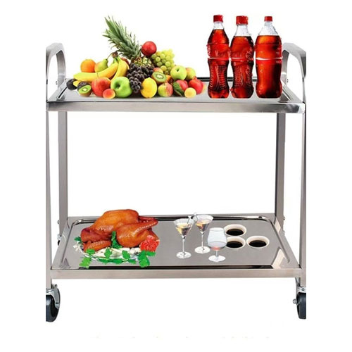 Steel serving cart